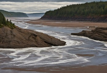 Tidal Tapestry: Nova Scotia's Bay of Fundy Ebb and Flow.