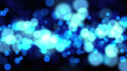 Poster - Blue bokeh particles. Computer generated 3d render