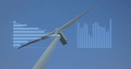 Poster - Animation of financial data processing over wind turbine