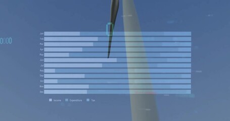 Poster - Animation of financial data processing over wind turbine