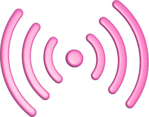 Poster - 3d rendering wifi radio signal icon. Illustration with shadow isolated on white.