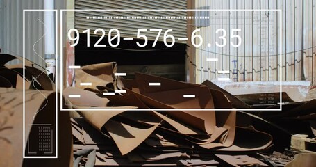 Poster - Animation of interface with data processing against industrial scrap metal in junkyard