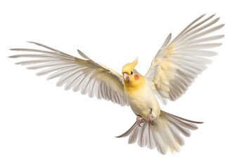 Wall Mural - flying yellow quarrion, isolated background