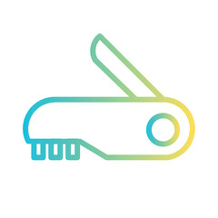 Wall Mural - Pocket Utility Knife Gradient Outline Icon