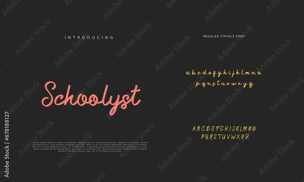 Script Word Typo Handwritten Script font. Hand drawn brush style modern calligraphy ...