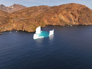 Wall Mural - arctic landscape aerial view in Greenland