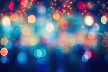 Wall Mural - Multicolored glittery lights bokeh. Abstract Christmas background