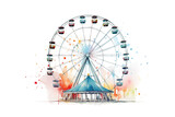 Fototapeta  - Ferris Wheel on a transparent background