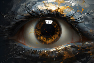 Wall Mural - Human eye iris art photo