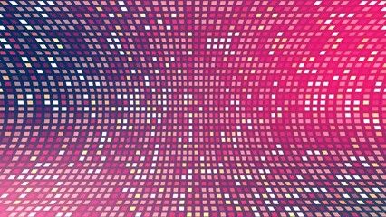 Wall Mural - multi-colored flashing square dots rotate cylindrically on a gradient motion background.