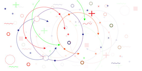 Poster - Big data visualization, Plexus circles connection for global communication, science and technology background design.