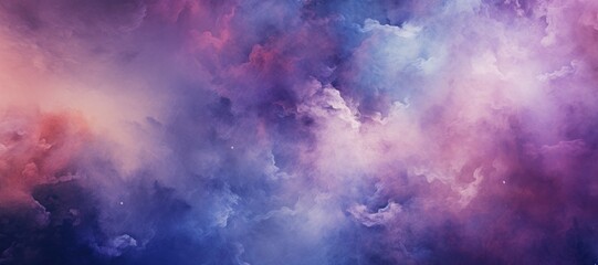 Wall Mural - Nebula Galaxy Background With Purple Blue Outer Space. Cosmos Clouds And Beautiful Universe Night Stars