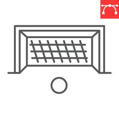 Poster - Soccer gate line icon, sport and goal, soccer penalty vector icon, vector graphics, editable stroke outline sign, eps 10.
