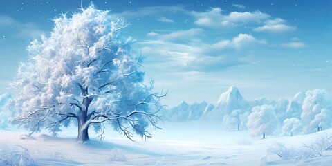 Wall Mural - Wintery Enchantment  Snow Clad Christmas Haven, Generative AI