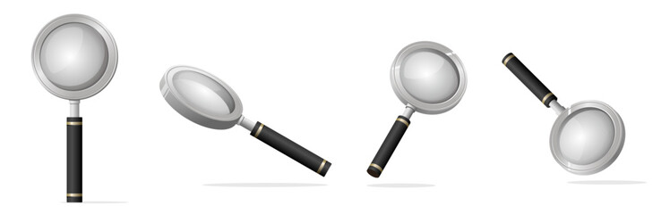 Wall Mural - Magnifying glass, big tool instrument set icon