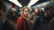 © NIMBUS BREW - Anonymous Echoes The Metropolitan Journey of a Woman Blending Seamlessly into the Blurred Crowd in the Subway's Urban Tapestry