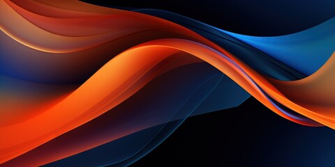 Wall Mural - wavefire dynamic blue and orange abstract, generative ai