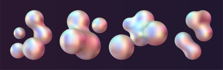 Wall Mural - 3d chrome abstract object.
