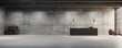 A high-definition image of a modern concrete garage interior with a mock-up space and blurry walls, featuring clean and shiny surfaces with a symmetrical grid line texture.