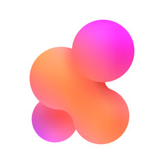 Wall Mural - 3d pink liquid blobs.