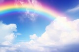 Fototapeta Tęcza - Rainbow Above the Clouds.