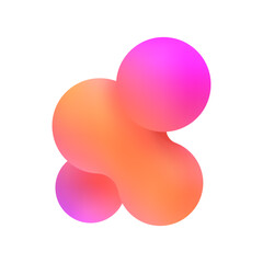 Wall Mural - 3d pink liquid blobs.