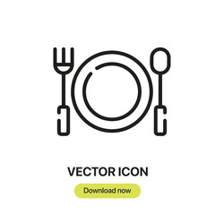 Aufkleber - Tableware icon vector. Linear-style sign for mobile concept and web design. Tableware symbol illustration. Pixel vector graphics - Vector.