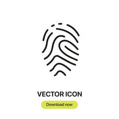 Poster - Fingerprint icon vector. Linear-style sign for mobile concept and web design. Fingerprint symbol illustration. Pixel vector graphics - Vector.