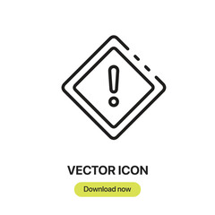 Aufkleber - Alert icon vector. Linear-style sign for mobile concept and web design. Alert symbol illustration. Pixel vector graphics - Vector.