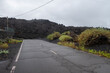 Road closed due to the passage of a lava flow in the last eruption of La Palma volcano