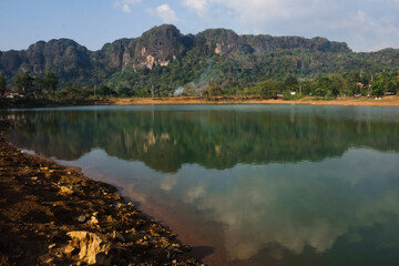 views of clear water lakes, mountains and trees