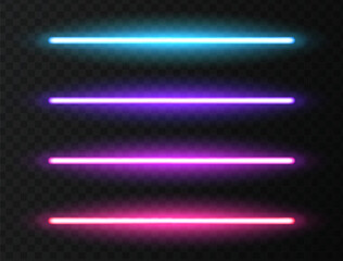 Poster - neon lamp vector set.