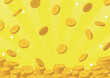 たくさんのポイントコインの背景ベクター画像：ヨコ