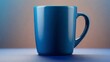 Blue Mug isolated on pastel color studio background. copy space. Product photography concept. 
