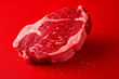Fresh meat with red background