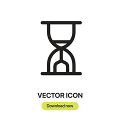 Poster - Hourglass icon vector. Linear-style sign for mobile concept and web design. Hourglass symbol illustration. Pixel vector graphics - Vector.