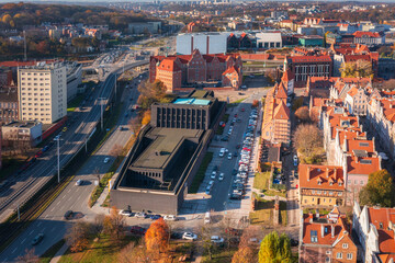 Wall Mural - Aerial view of the ShakespeareTheatre building in Gdansk, Poland