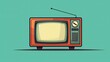 Classic old TV depicted in a simplistic cartoon illustration with a clean background, capturing the nostalgic charm of vintage television sets.