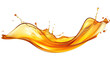 Cooking Olive pale yellow oil swirl splash isolated on clean png background, engine motor fuel oil for vehicles, liquid flowing in form of wave.