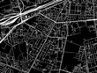 Vector road map of the city of Ochota in Poland with white roads on a black background.