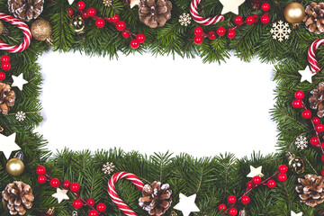 Poster - Christmas frame of tree branches