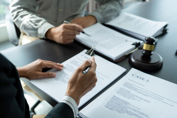 Wall Mural - Attoney or lawyer viewing documents.