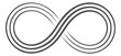 Infinity logo. Black line unlimited symbol. Ribbon loop