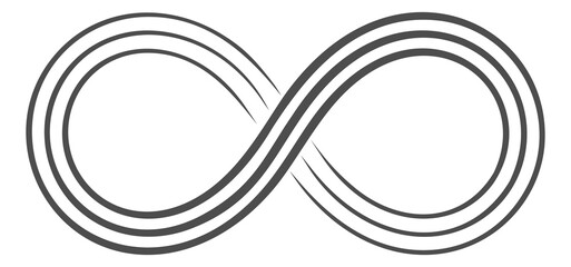 Wall Mural - Infinity logo. Black line unlimited symbol. Ribbon loop