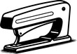 Stapler Back to School Vintage Outline Icon In Hand-drawn Style