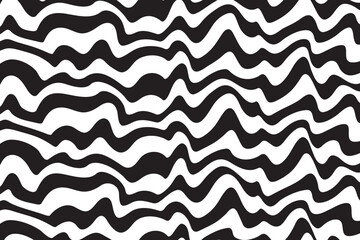 Aufkleber - Background with wavy lines. Twisted duo tone backgrounds. Abstract pattern from lines, halftone effect. Black and white texture. Minimalist design template for poster, banner, cover, postcard.