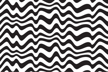 Aufkleber - Background with wavy lines. Twisted duo tone backgrounds. Abstract pattern from lines, halftone effect. Black and white texture. Minimalist design template for poster, banner, cover, postcard.	