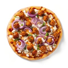 Wall Mural - Meatball Pizza with Red Onion