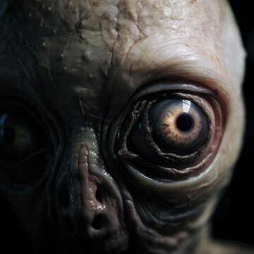 close up of an alien's eye