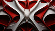 © iv work - 3d abstract white and red shape as wallpaper background illustration, white and red object ,colorful element shape background, colorful design illustration